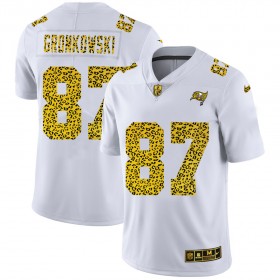 Camiseta Hombre NFL Tampa Bay Buccaneers Rob Gronkowski 87 Nike Flocked Leopard Print Blanco